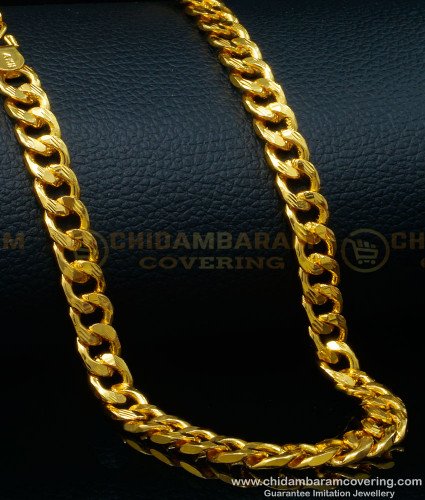 SHN101 - One Gram Gold Heavy Design Cuban Link Gold Chain for Men 