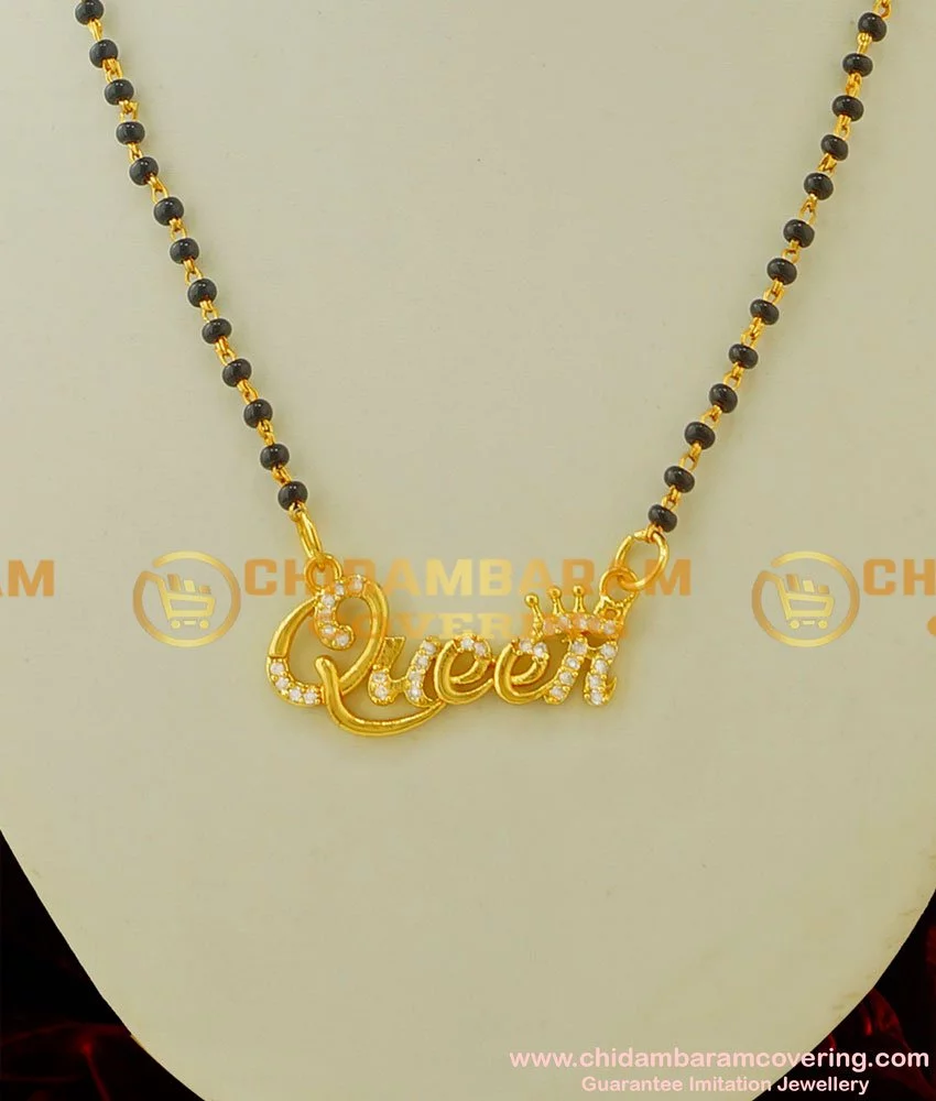 Buy Diamond Gold Queen Pendant Daily Wear Modern Mangalsutra ...