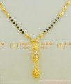 SHN033 - Latest Modern Gold Hindu Mangalsutra Diamond Design Pendant with Black Beads Chain 