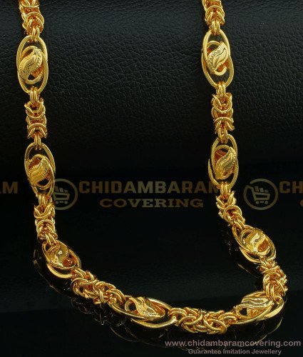 SHN063 - Latest Design Gold Plated Guarantee Solid Thick Boys Chain Buy Online 