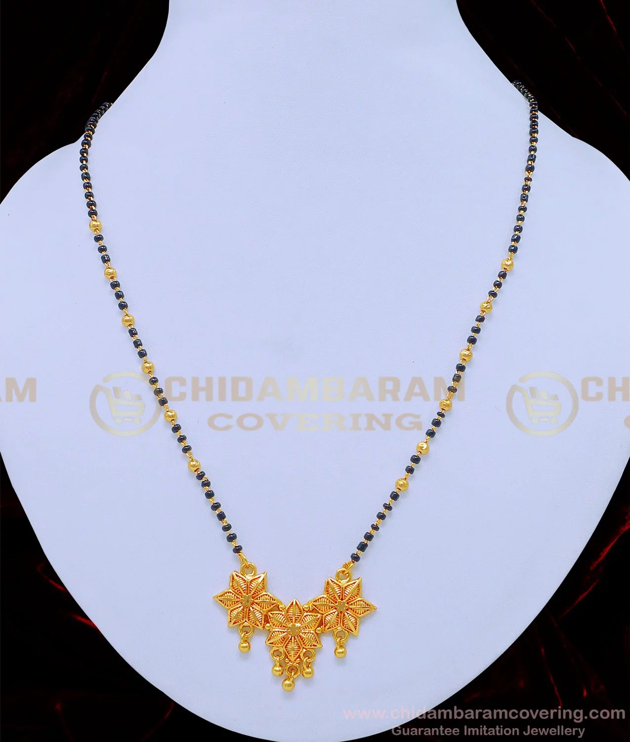 Buy Flower Pendant Daily Wear Gold Short Mangalsutra Designs ...