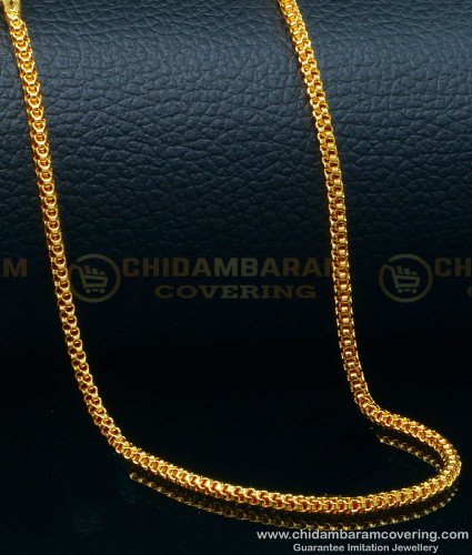SHN083 - 18 inches Simple Daily Use Light Weight One Gram Gold Chain Online