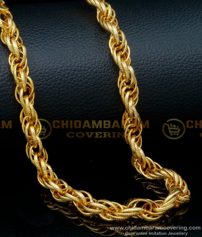 Buy New Fashion Twisted Heavy Gold Chain Design Artificial Chain ...