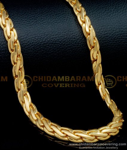 SHN109 - Traditional Gold Design Heavy Thick Short Chain for Men 