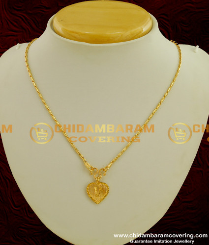 SCHN059 - Gold Plated Alphabet ‘V’ Letter Pendant with Chain for Boys and Girls