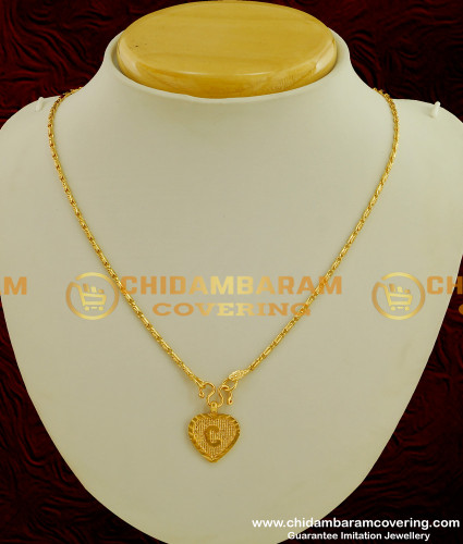SCHN073 - Gold Plated Alphabet ‘C’ Letter Pendant with Chain for Boys and Girls