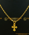 SCHN188 - Simple Christian Gold Cross Pendant South Indian Imitation Jewelry
