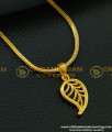 SCHN208 - Beautiful Leaf Design Gold Pendant One Gram Dollar Chain for Girls