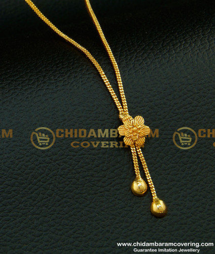 SCHN225 - New Model Light Weight Flower Design Gold Pendant Chain Online 
