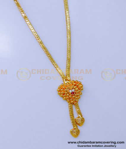 SCHN477 - Simple Short Chain Designs with Heart Pendant Online