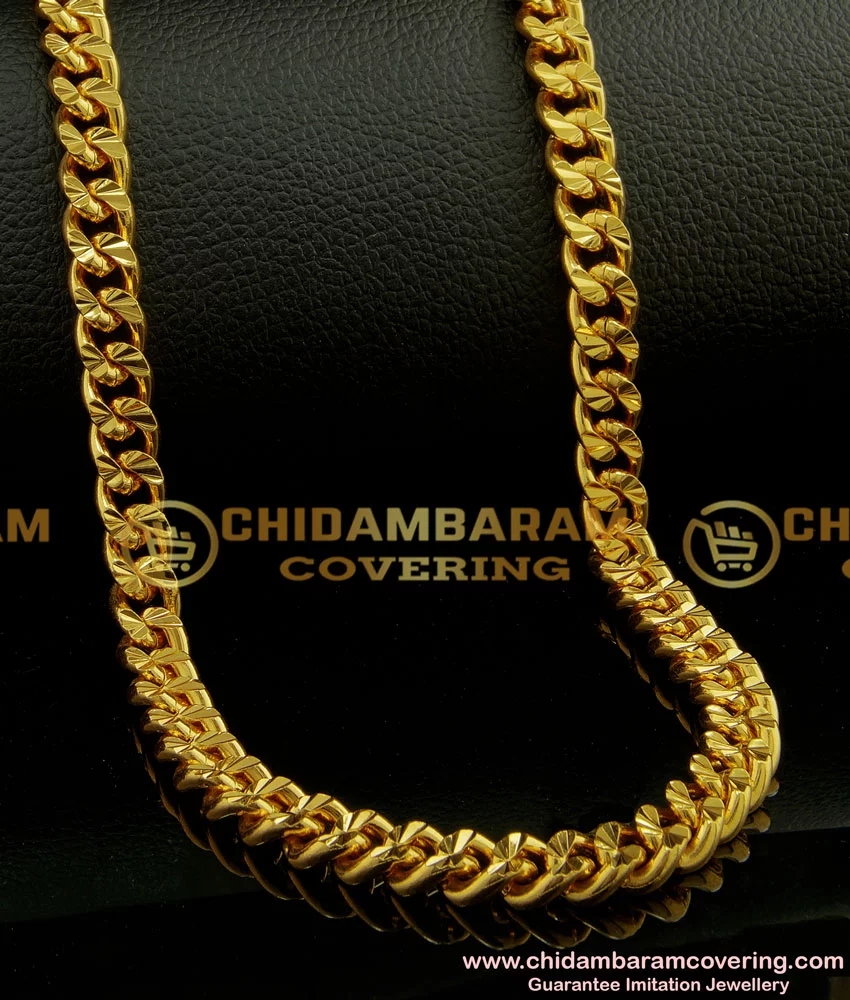 Buy Heavy Gold Chain Design Cuban Link Chain for Men One Gram Gold ...