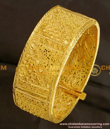 BNG088 - 2.6 Size Gold Look Kada Bangle Designs Bridal Jewellery Online