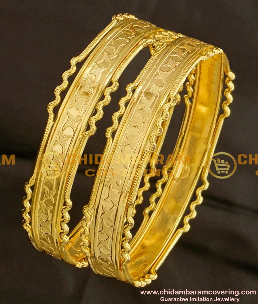 BNG091 - 2.8 Size Latest Beautiful One Gram Gold Plated Bangles Buy Online 