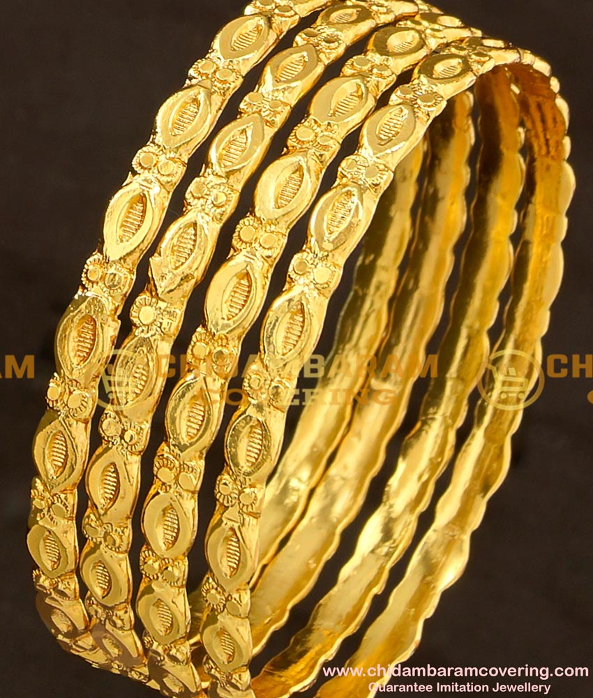 BNG107 - 2.6  Size Solid Guarantee Bangles Design Set Of 4 Pcs for Daily Use