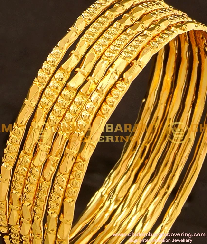 Buy 2.8 Size One Gram Gold Daily Wear 6 Pcs Bangles Imitation Bangle Online