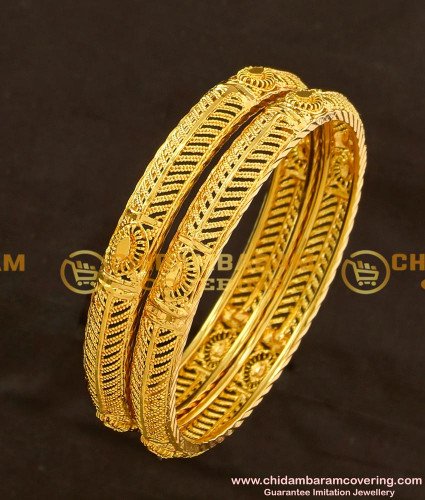 BNG112 - 2.4 Size Gold Look Fancy Bangles Gold Plated Jewellery Online