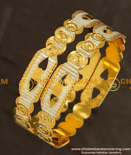 BNG147 - 2.8 Size Latest Design Gold Platinum Plated Bangle for Girls and Women 