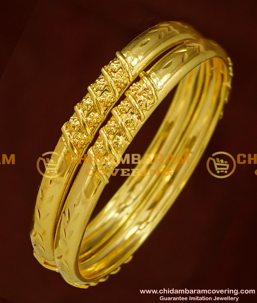 BNG150 - 2.4 Size One Gram Gold Bangles South Indian Guarantee Bangle Online