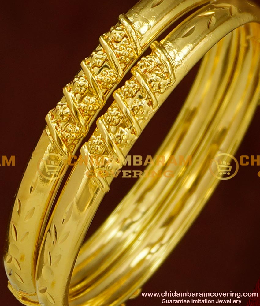 BNG150 - 2.8 Size One Gram Gold Bangles South Indian Guarantee Bangle Online