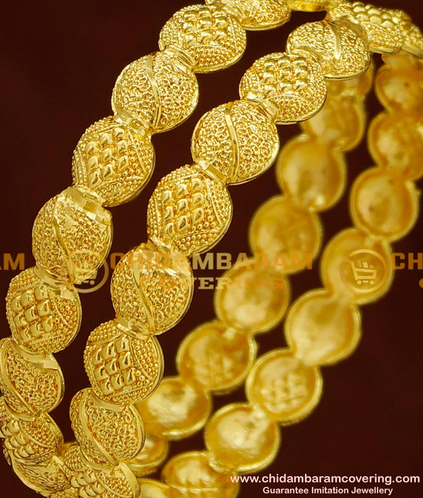 BNG155 - 2.6 Size Stunning Gold Light Weight Bangle Design New Party Wear Collections Online 