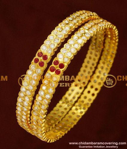 BNG160 - 2.6 Size Traditional Impon Gold Bangle Design First Quality Panchaloha Bangles Online