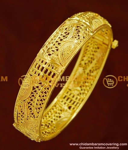BNG162 - 2.4 Size Screw Type New One Gram Gold Kada Bangles Design for Ladies 