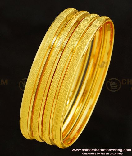 BNG276 - 2.6 Size Light Weight Daily Wear Non Guarantee Plain Bangle Set Of 4 Pieces for Women