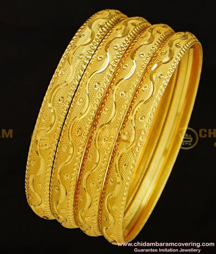 BNG293 - 2.8 Size Traditional 4 Bangles Set Gold Designs Bridal Wear Bangles Set Best Price Buy Online