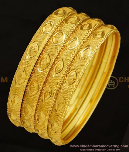 BNG295 - 2.4 Size Buy New Model Gold Imitation Bangles Design Set Of 4 Pieces for Daily Use