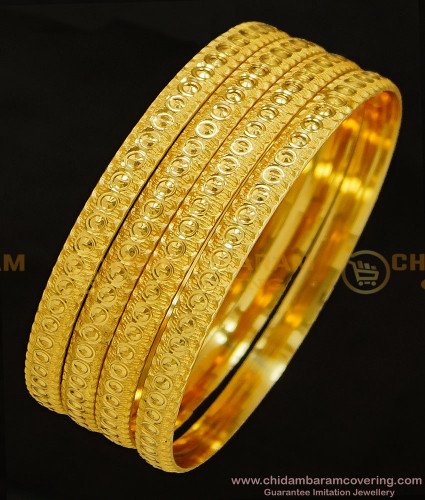BNG316 - 2.4 Size Beautiful Gold Finish Casual Daily Wear Gold Bangle Designs Artificial Bangles for Girls