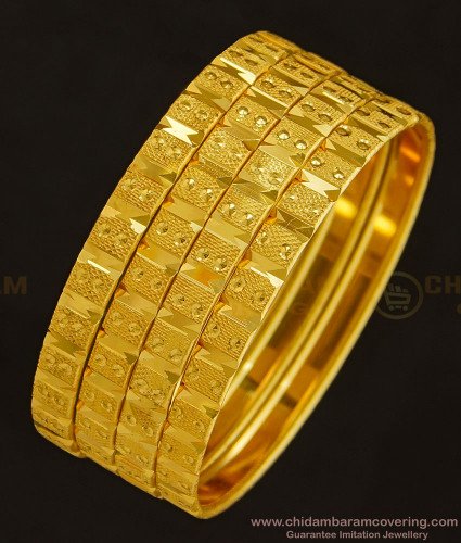 BNG338 - 2.4 Size Beautiful Daily Wear Gold Tone Imitation Bangles Set Best Price Buy Online