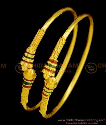 BNG365 - 2.8 Size Unique Party Wear Gold Plated Kambi Bangles Indian Fashion Jewelry