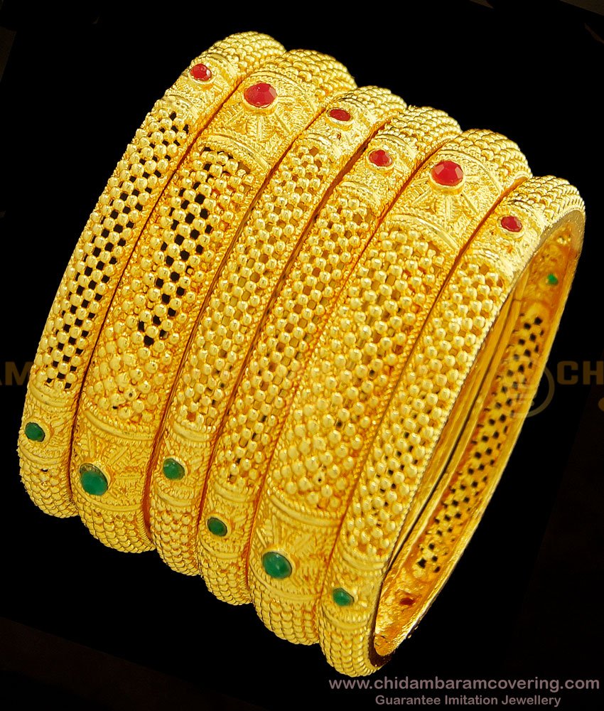 BNG382 - 2.4 Size Grand Look Latest Collections Stunning Gold Forming Gold Indian Wedding 6 Bangles Set