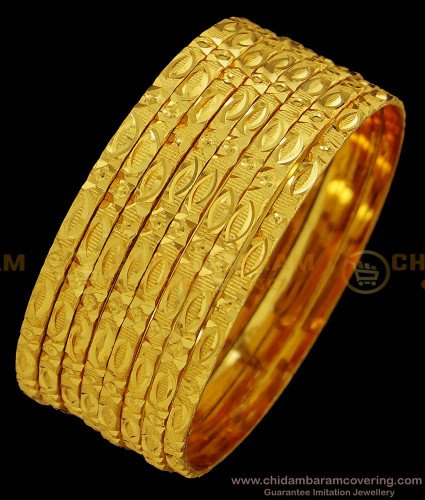 BNG391 - 2.4 Size Traditional Bridal Wear Wedding Gold Bangles Design 8 Pieces Set Buy Online