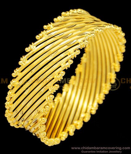 BNG403 - 2.4 Size New Pattern Forming Gold Designer Guarantee Single Kada Bangle for Wedding