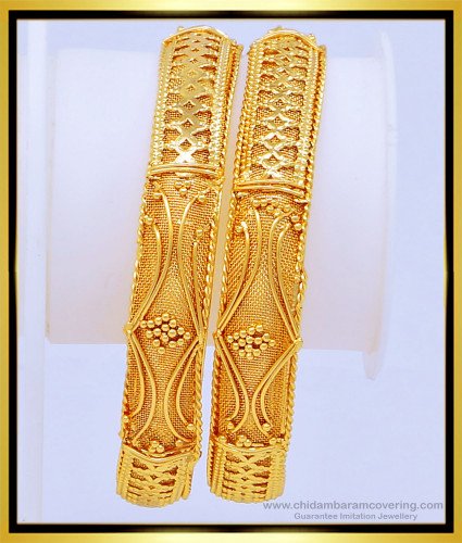 BNG428 - 2.4 Size One Gram Gold Designer Bombay Bangle Design for Women 