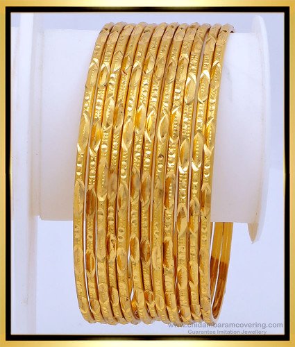 BNG486 - 2.8 Size Traditional Gold Bangles Design Buy Indian Wedding Bangles Set Online  