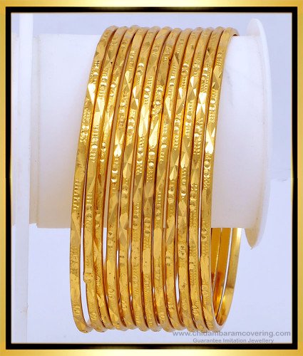 BNG487 - 2.8 Size Gold Bangles Design Thin Set Of 12 Bangles Set Buy Indian Artificial Bangles 