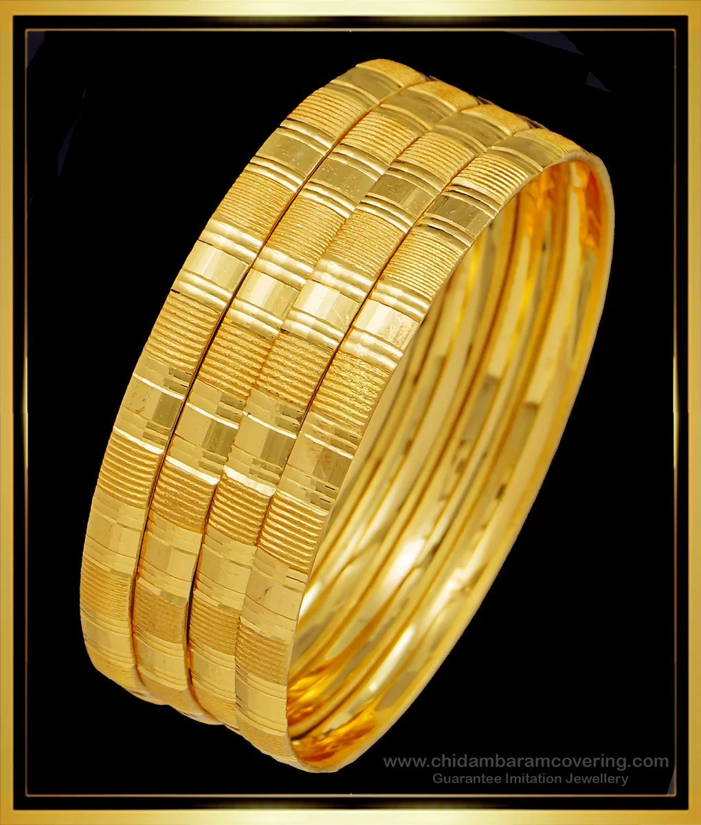 Buy Traditional Gold Bangle Designs Bridal Wear 4 Bangles Set Best ...