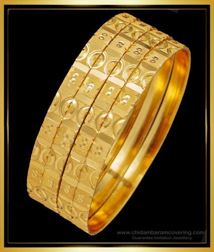 BNG499 - 2.8 Size New Model Cutting Design 4 Bangles Set Buy Online