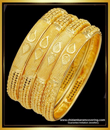 BNG510 - 2.10 Size Latest Design Light Weight Bangles 4 Pcs Set Bridal Wear Bangle Collection Online