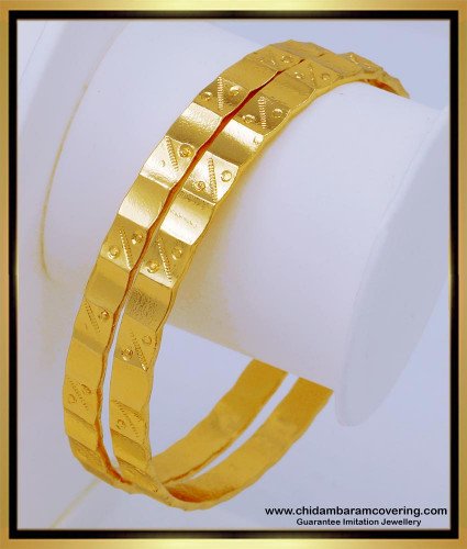 BNG553 - 2.10 South Indian Jewellery One Gram Gold Bangles for Daily Use 