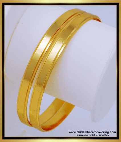 BNG554 - 2.4 Simple Daily Use Plain Bangles Gold Design One Gram Gold Jewellery  