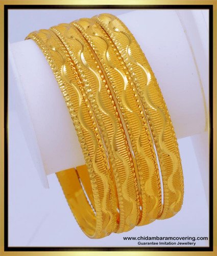 BNG660 - 2.8 Size Best Quality Gold Covering Bangles Design for Regular Use