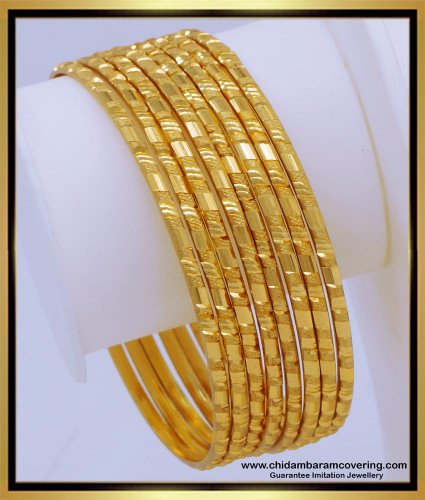 BNG670 - 2.4 Size Latest Daily Use Thin 8 Bangles Set 1 Gram Gold Jewellery