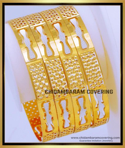 BNG680 - 2.8 Size New Modern Dubai White Gold Bangles Online 