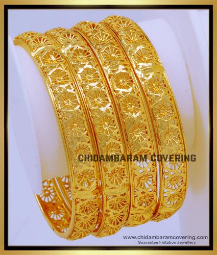 BNG736 - 2.10 Size Gold Bangles Design Gold Plated Bangles Online Shopping