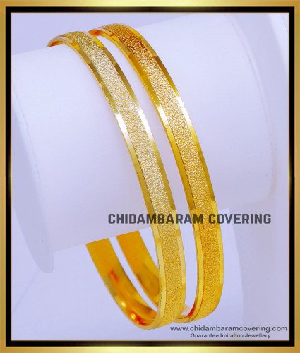 BNG752 - 2.6 Size Simple Daily Use 1 Gram Gold Bangles Online