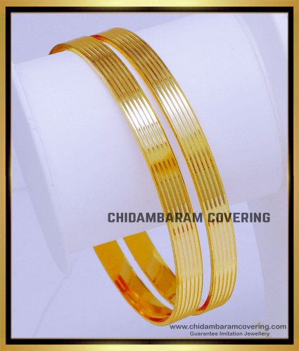 BNG765 - 2.8 Size Gold Design Plain Daily Use 1 Gram Gold Bangles Online