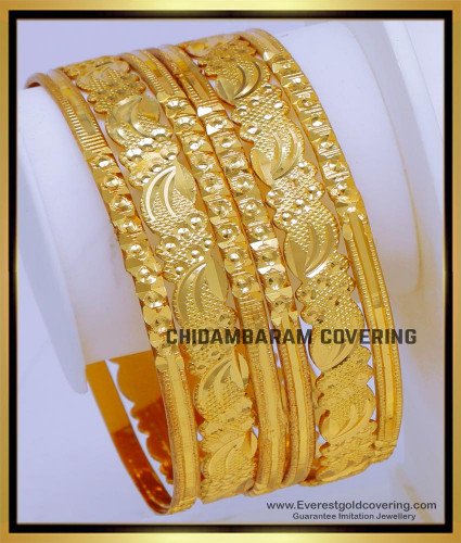 BNG795 - 2.6 Size Daily Use Gold Bangles Design Artificial Bangles Set